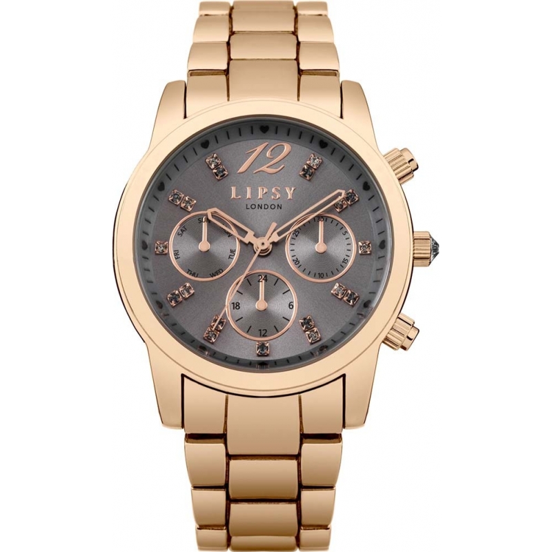 Lipsy Ladies Stone Set Multi Dial Rose Gold Tone Watch