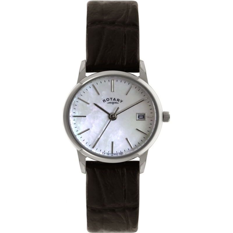 Rotary Ladies Timepieces Steel Brown Leather Strap Watch