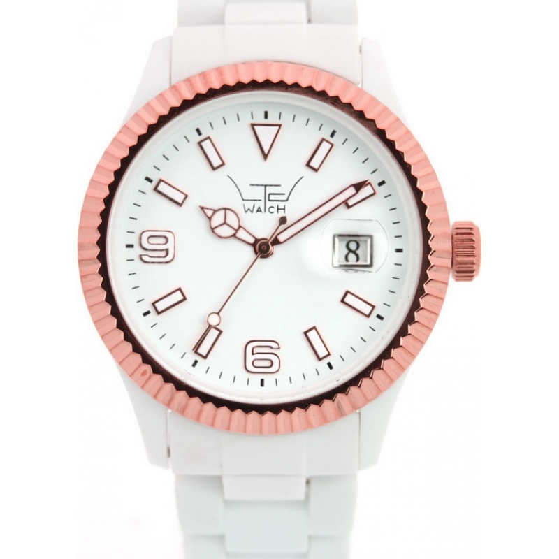 LTD Watch White Rose Gold Cutting Bezel Watch