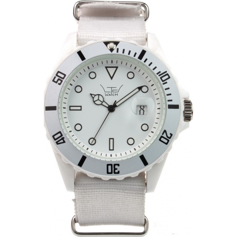 LTD Watch All White Canvas Strap Watch