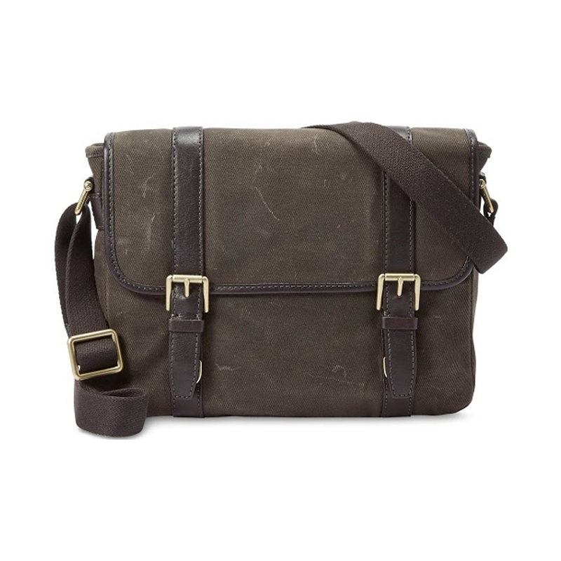 Fossil Mens Estate Dark Brown EW Messenger Bag