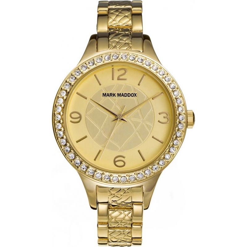 Mark Maddox Ladies Golden Chic Stone Set Two Tone Bracelet Watch