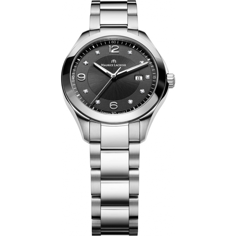 Maurice Lacroix Ladies Miros Black and Steel Watch