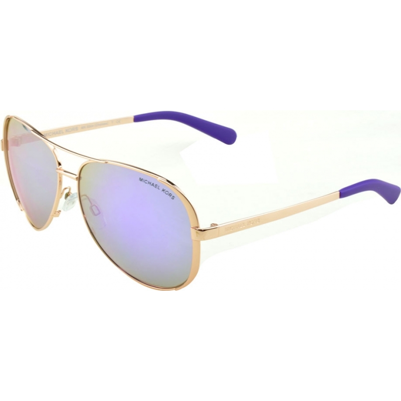 Michael Kors MK5004 59 Chelsea Rose Gold 10034V Purple Mirrored Sunglasses