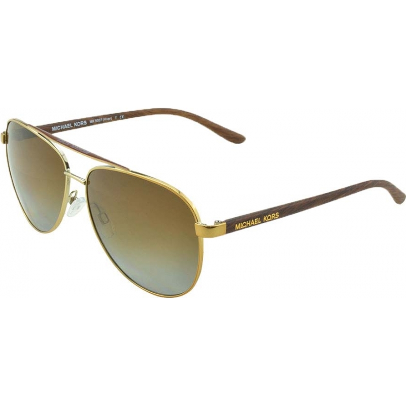 Michael Kors MK5007 59 Sporty Gold Wood 1043T5 Polarized Sunglasses