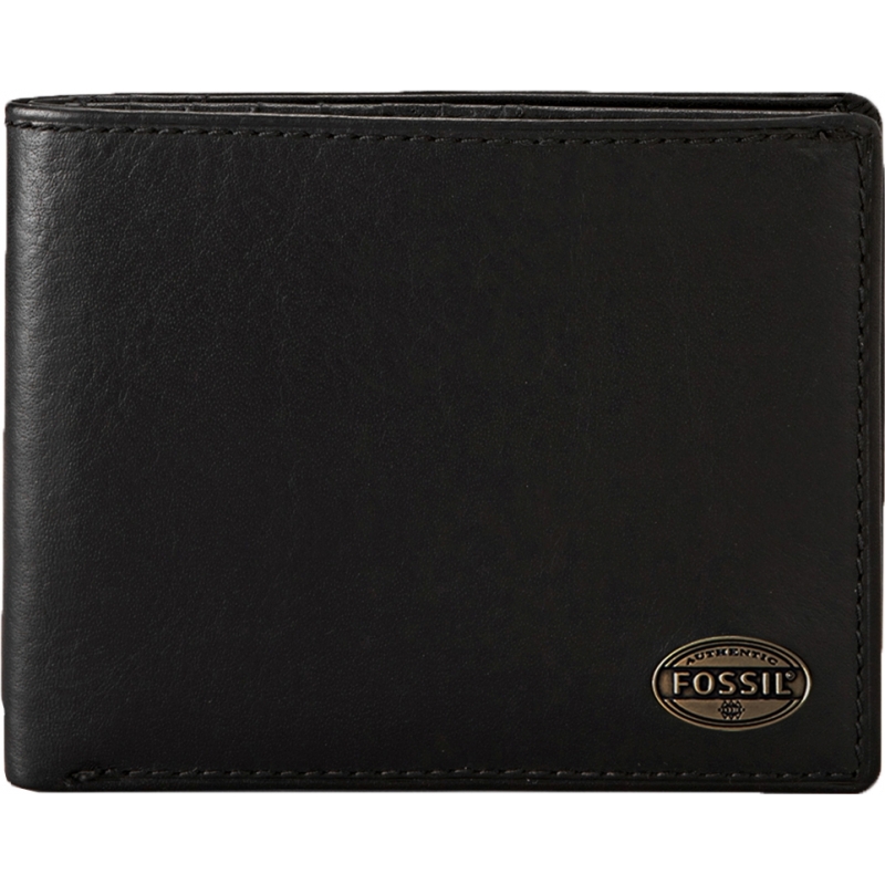 Fossil Mens Estate International Slim Black Bifold Wallet