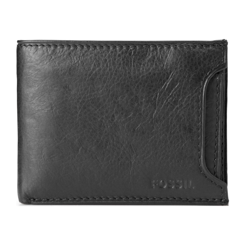 Fossil Mens Hale Sliding 2 In 1 Black Wallet