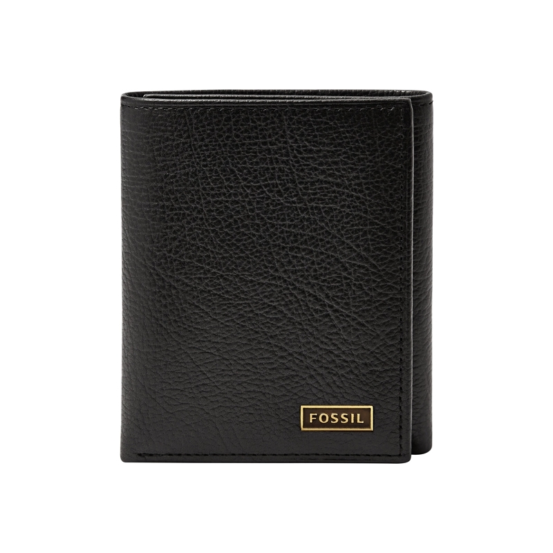 Fossil Mens Omega Black Trifold Wallet