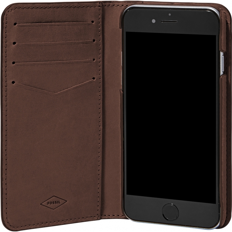 Fossil Mens Iphone 6 Dark Brown Wallet