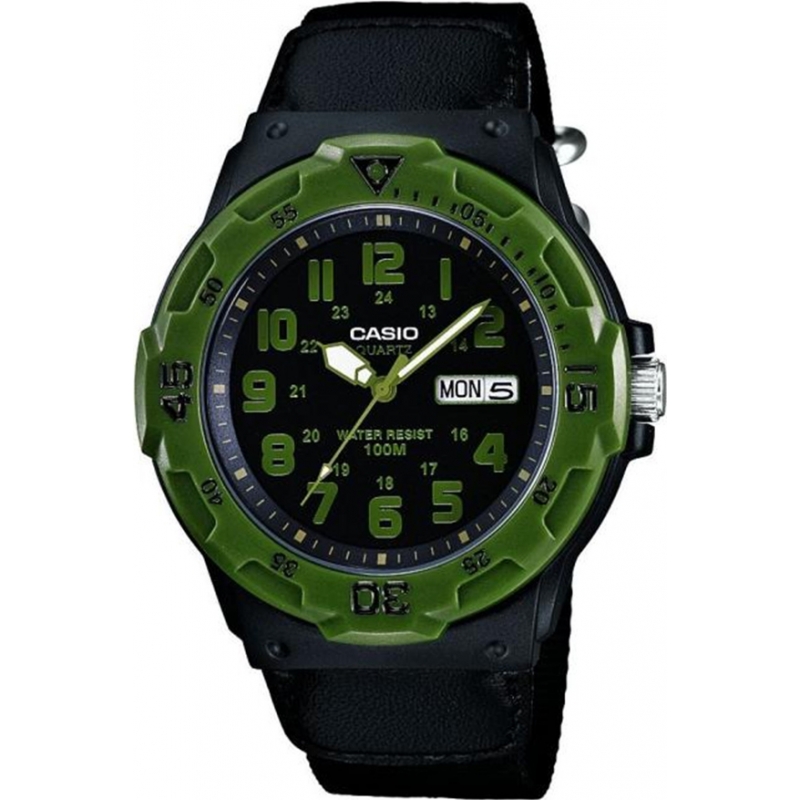 Casio Collection Green Cloth Strap Sports Watch