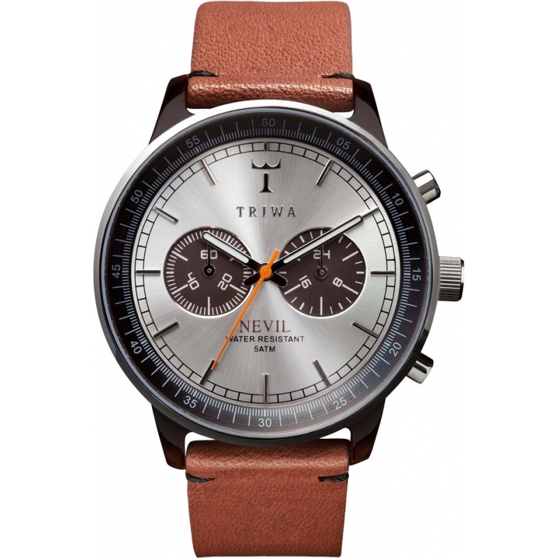 Triwa Havana Nevil Brown Leather Strap Chrono Watch