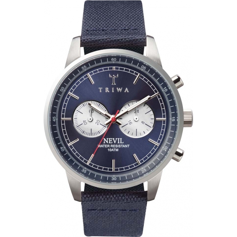 Triwa Navy Blue Nevil Leather Strap Watch