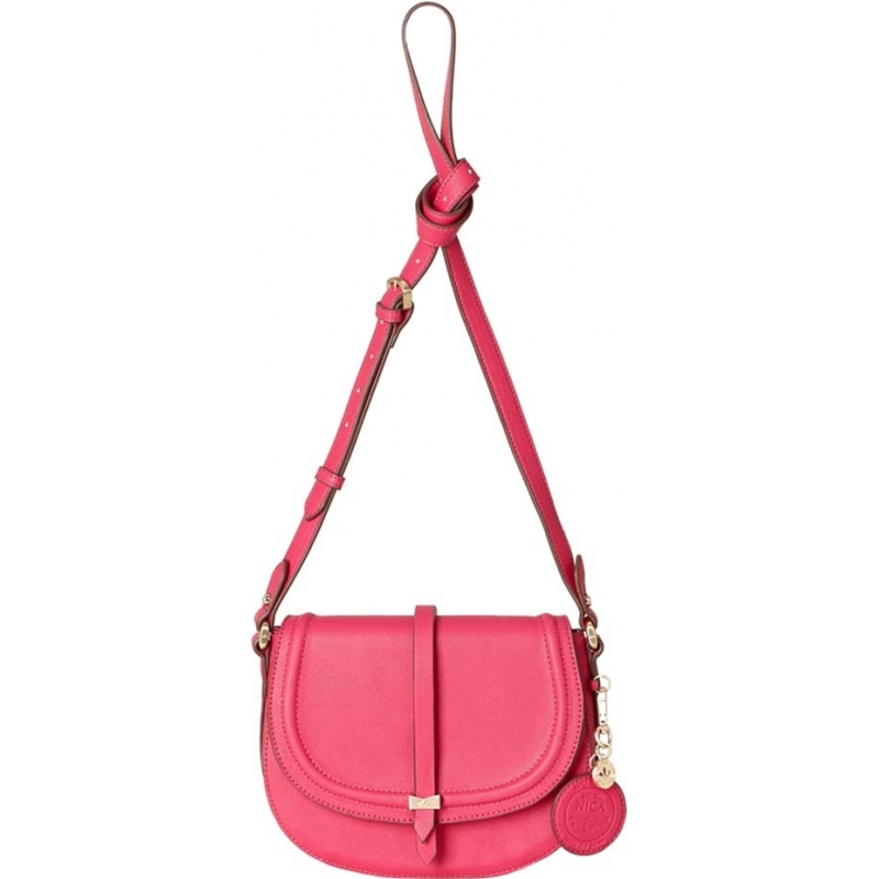 Nica Ladies Daisy Hot Pink Mini Saddle Cross Body Bag