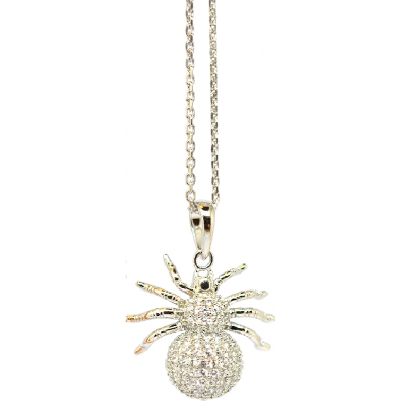 Babette Wasserman Spider Silver Necklace