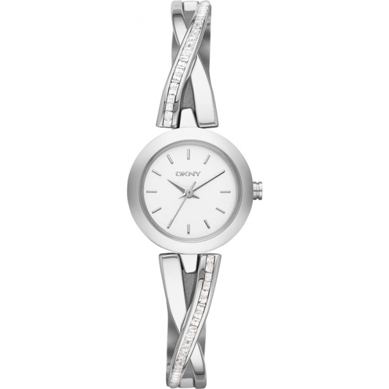 DKNY Ladies Crosswalk Silver Stone Set Watch