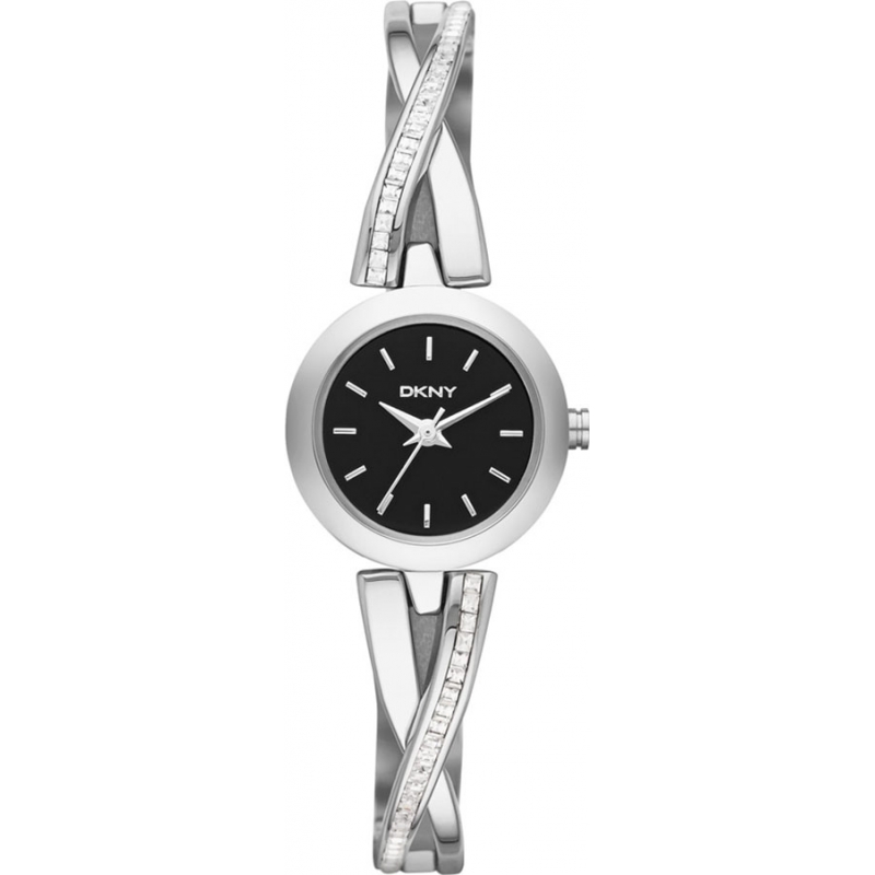 DKNY Ladies Crosswalk Silver Stone Set Watch