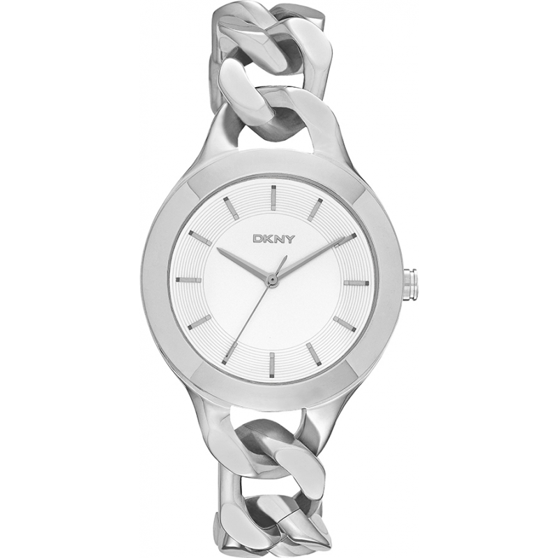 DKNY Ladies Chambers Silver Watch