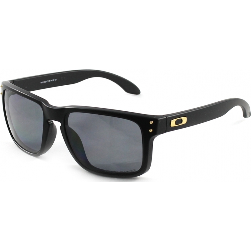 Oakley OO9102-17 Holbrook Matte Black - Grey Polarized Sunglasses