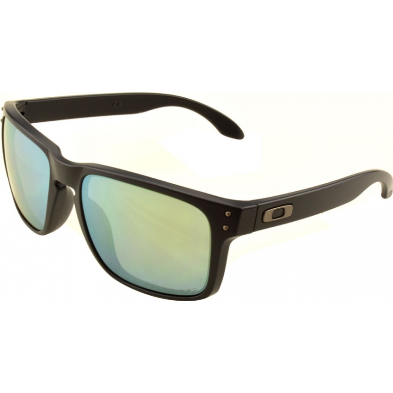 Oakley OO9102-50 Holbrook Matte Black - Emerald Iridium Polarized Sunglasses