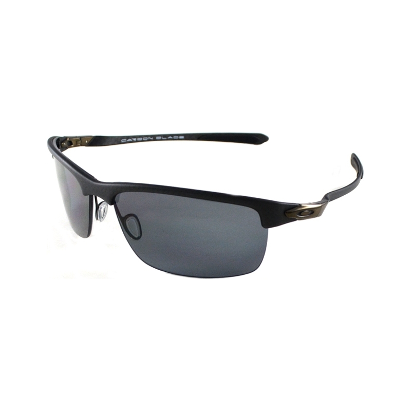 Oakley OO9174-01 Carbon Blade Matte Carbon - Grey Polarized Sunglasses