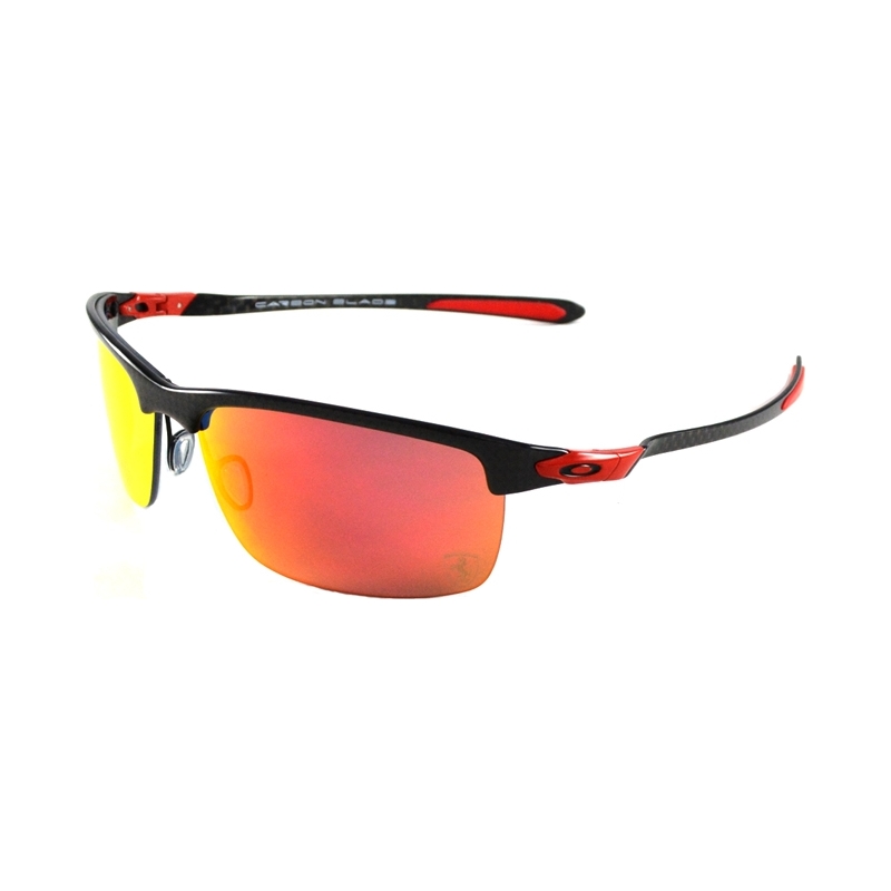 Oakley OO9174-06 Ferrari Carbon Blade Polished Carbon - Ruby Iridium Polarized Sunglasses