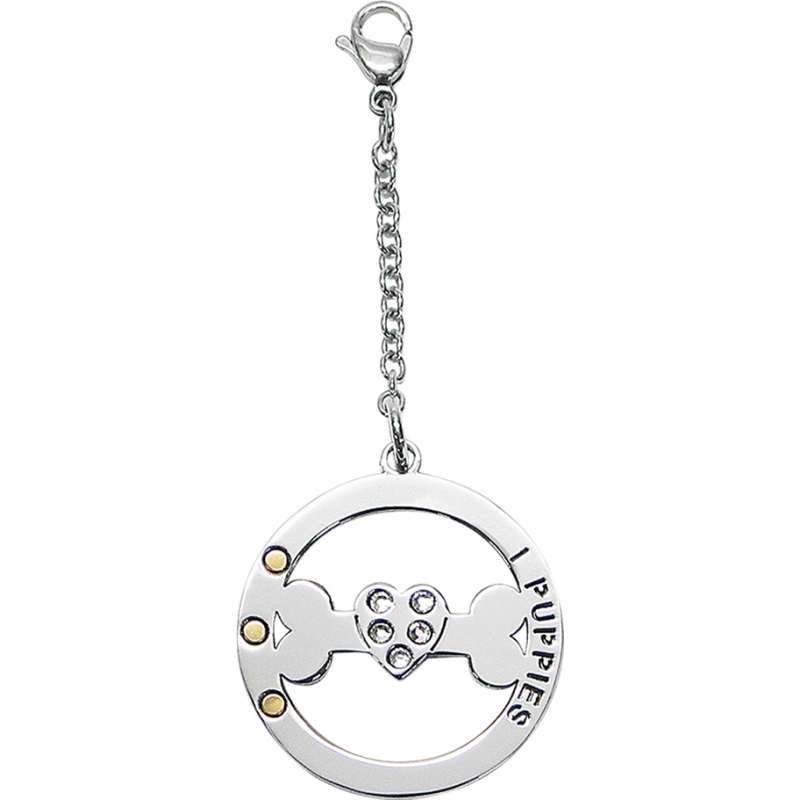 I Puppies Dog Steel Crystal Medallion