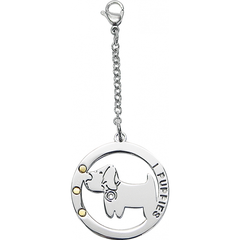 I Puppies Dog Steel Crystal Medallion