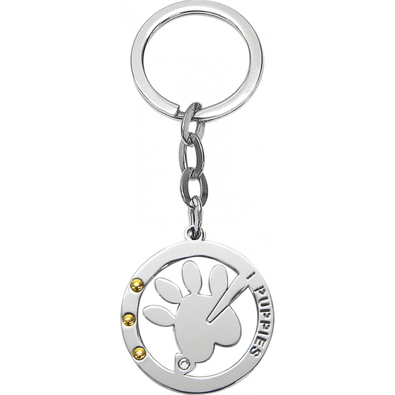 I Puppies Stainless Steel Crystal Keyrings