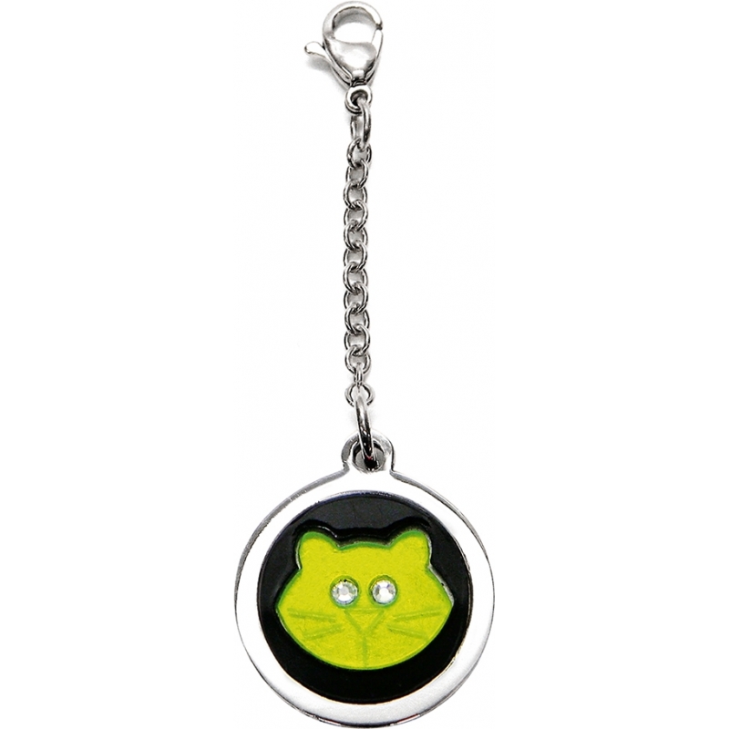 I Puppies Cat Steel and Green Tag For Collar Medallion