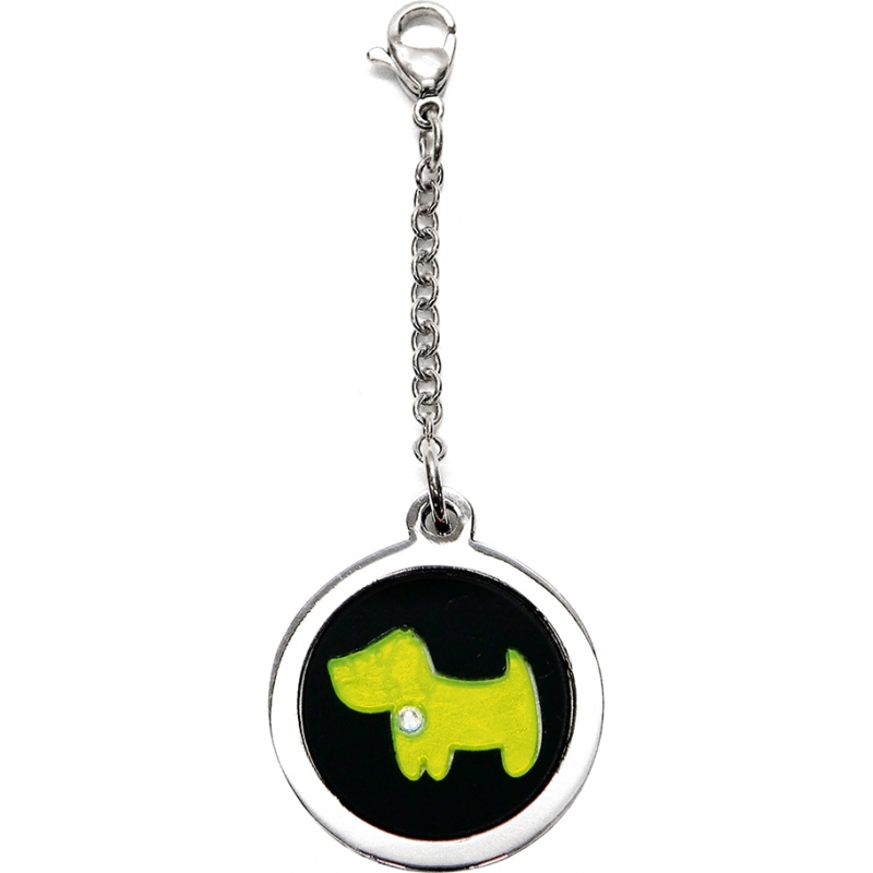 I Puppies Dog Steel and Green Tag For Collar Medallion