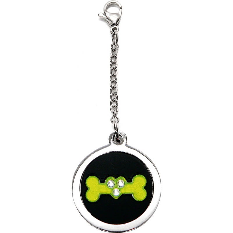 I Puppies Dog Steel and Green Tag For Collar Medallion
