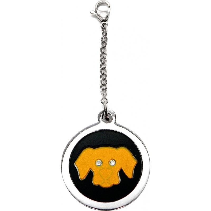 I Puppies Dog Steel and Orange Tag For Collar Medallion