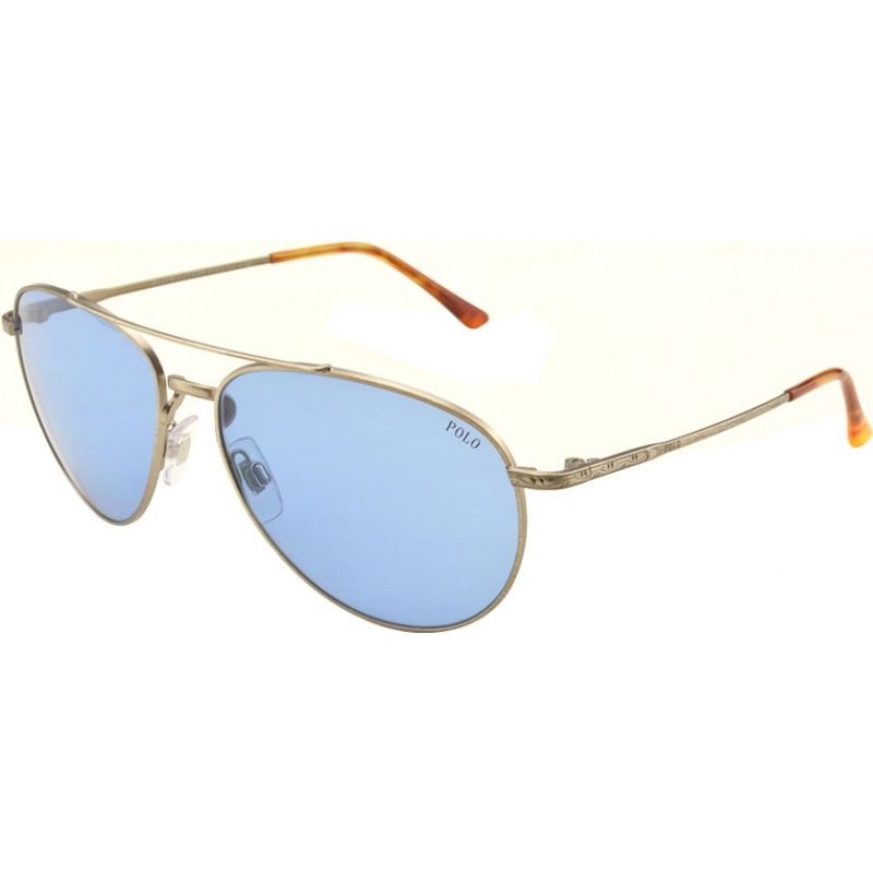 Polo Ralph Lauren PH3094 59 Classic Flair Aged Silver 929172 Sunglasses