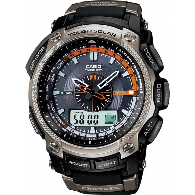 Casio Mens Pro Trek Triple Sensor Tough Solar Watch