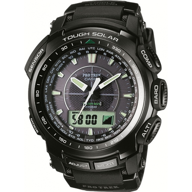 Casio Mens Pro Trek Triple Sensor Tough Solar Watch