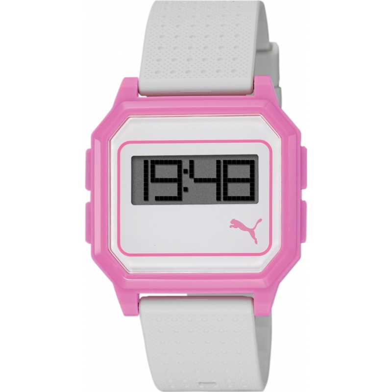 Puma Active Flat Screen White Pink Watch