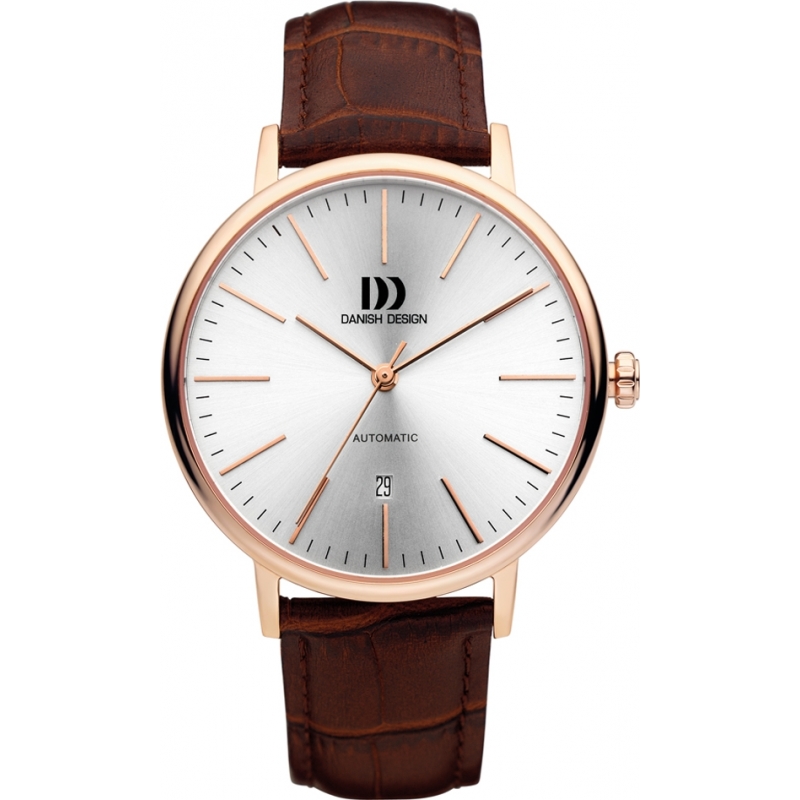 Danish Design Mens Brown Leather Strap Automatic Watch
