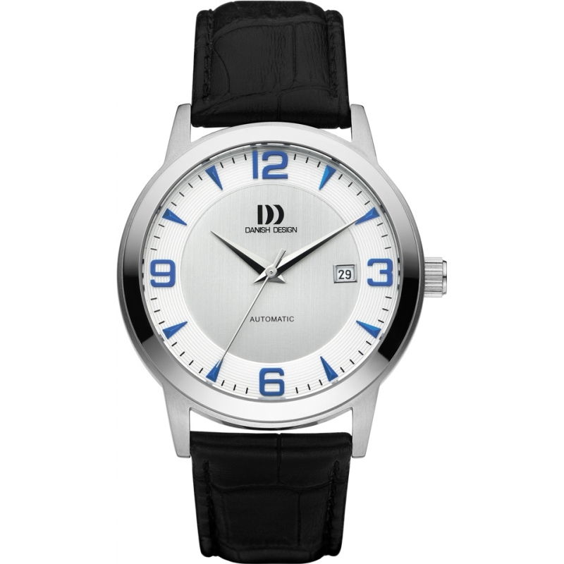 Danish Design Mens Black Leather Strap Automatic Watch