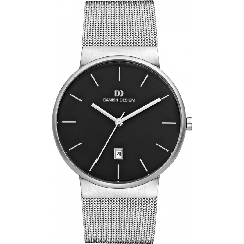 Danish Design Mens Silver Steel Mesh Bracelet Watch