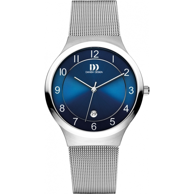 Danish Design Mens Silver Steel Mesh Bracelet Watch