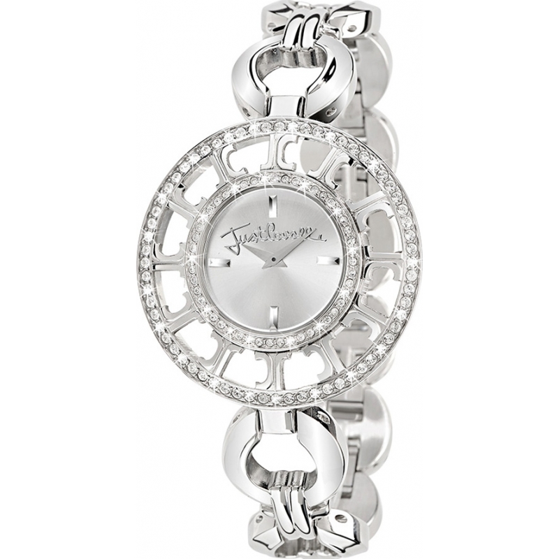 Just Cavalli Ladies Silver Multilogo Watch