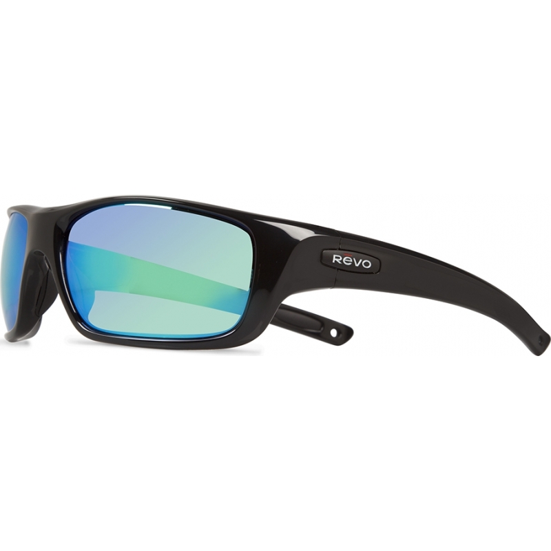 Revo RE4073 Guide II Shiny Black - Green Water Polarized Sunglasses