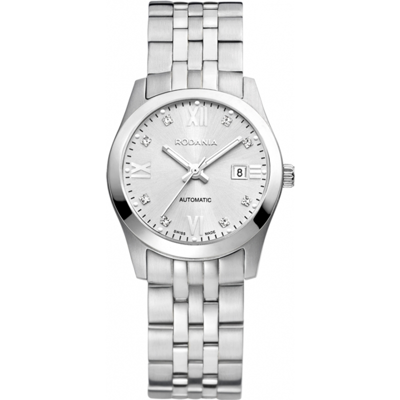 Rodania Swiss Ladies Silver Xelos Automatic Watch