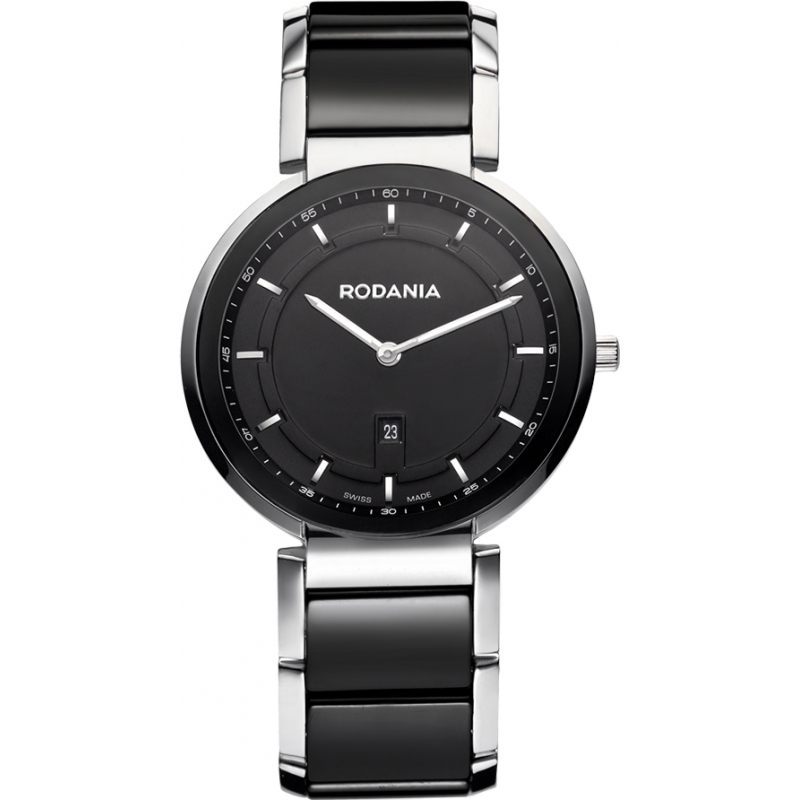 Rodania Swiss Mens Black VV1 Ceramic Watch