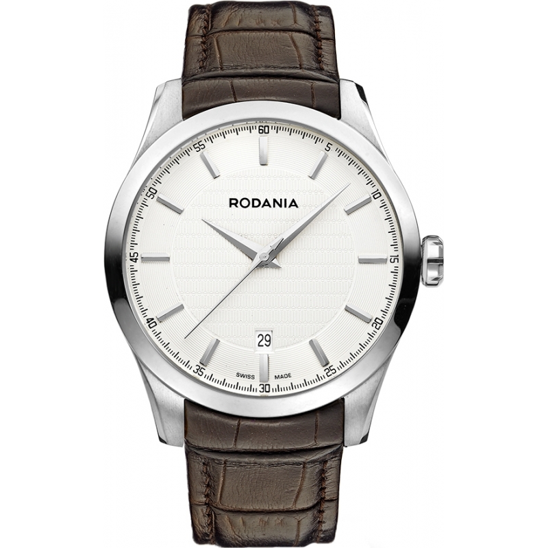 Rodania Swiss Mens Silver and Brown Nolan Watch