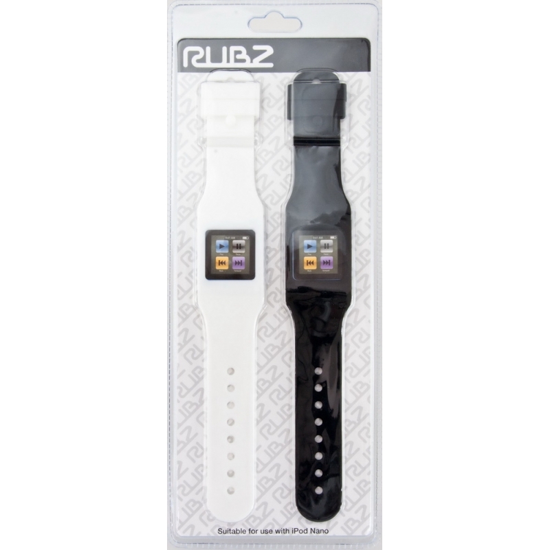 RUBZ Pack of 2 White Black NANO WATCH HOLDERS