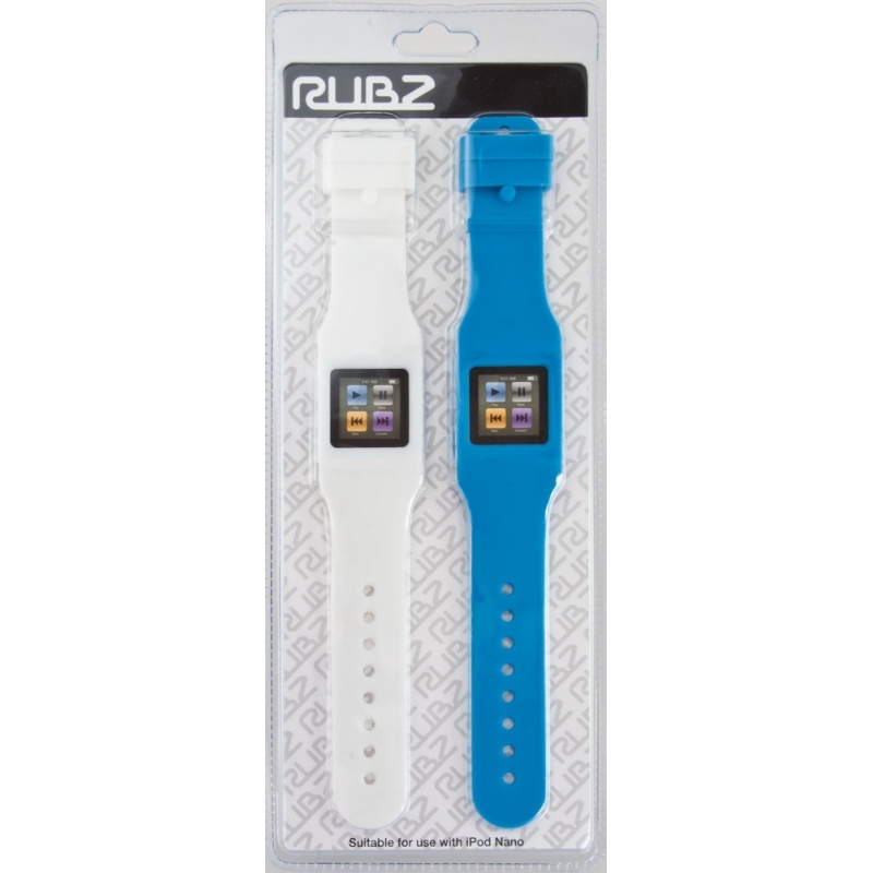 RUBZ Pack of 2 White Blue NANO WATCH HOLDERS