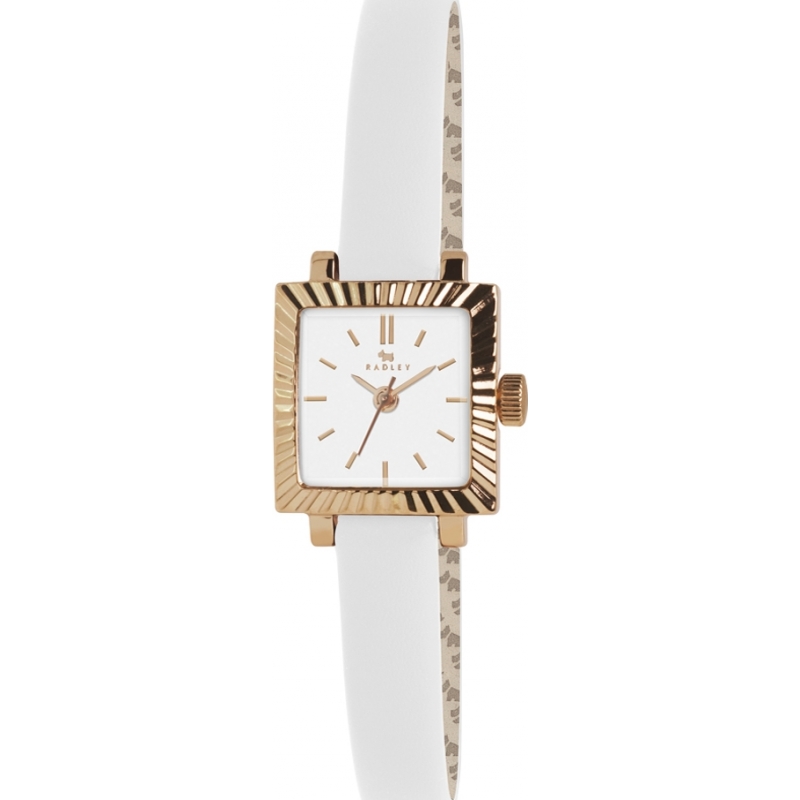 Radley Ladies Petit Knurled Edge White Strap Watch