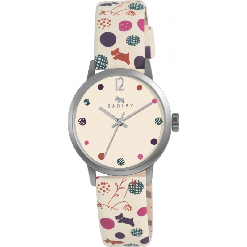 Radley Ladies Cream Dotty Dog Leather Strap Watch