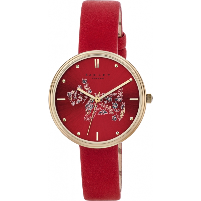 Radley Ladies Rosemary Gardens Scarlet Leather Strap Watch